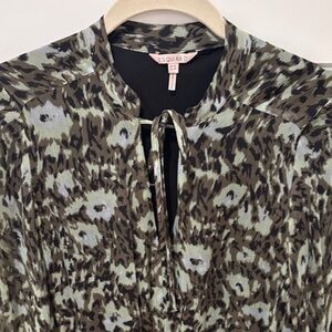 ESQUALO Elegant Long Sleeve Dress in Black and Green